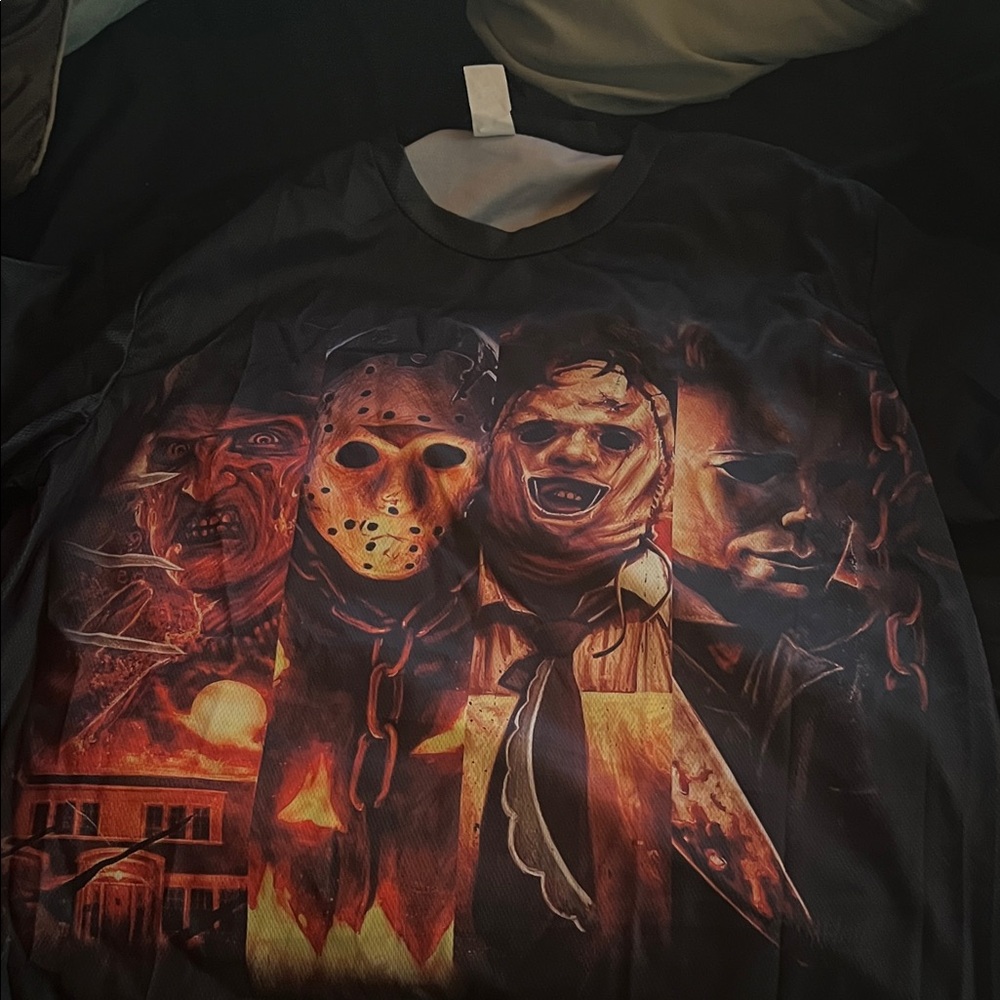 Men's Graphic Short Sleeve Tee - Black Horror Design
